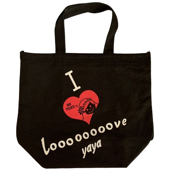 Hawaii 88Tees Original Rare Vintage Large Black Tote Yaya and Heart - Picture 2 of 8